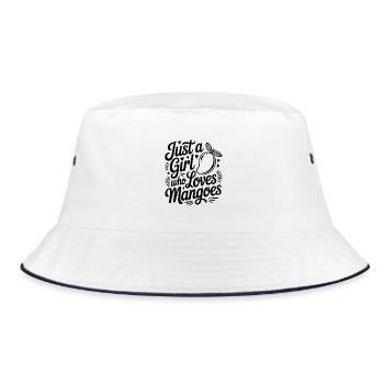 Just a Girl who Loves Mangoes - Bucket Hat - white/navy - Front