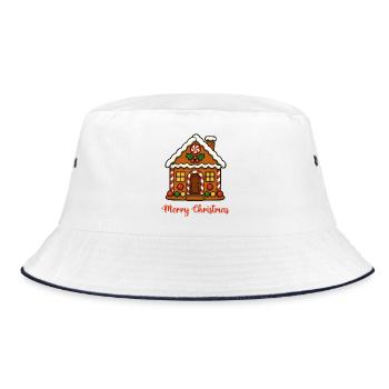 Gingerbread House Christmas Dreams - Bucket Hat - white/navy - Front