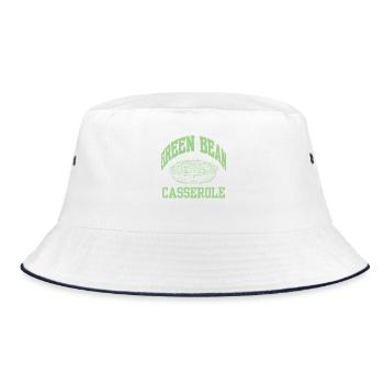 cooler grüner Bohnenauflauf - Bucket Hat - Weiß/Navy - Vorne