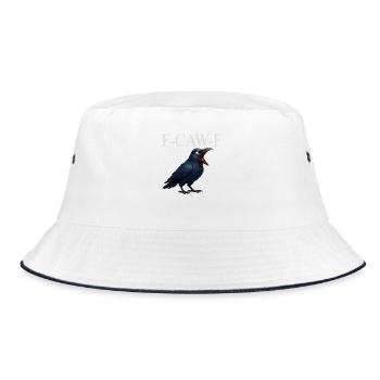 F-Caw-F Crow Funny Crow FCAWF F Caw F - Bucket Hat - white/navy - Front