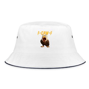 F-Caw-F Eagle Funny Eagle FCAWF F Caw F - Bucket Hat - white/navy - Front