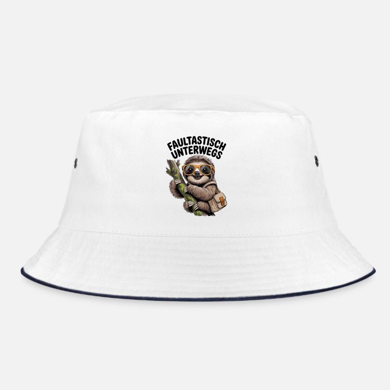 Sloth on the road with sloth and humor Bucket Hat