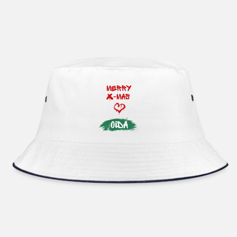 Xmas, Oida - Bucket Hat - white/navy