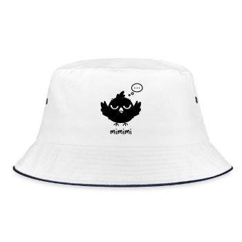 Lustiger Vogel mit Mimimi Humor  - Bucket Hat - Weiß/Navy - Vorne