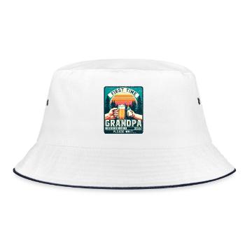 Grandpa-to-be for the first time 2026 - Bucket Hat - white/navy - Front