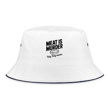 Meat is Murder Tasty Tasty Murder - Bucket Hat - white/navy - Front