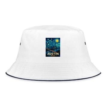Austin, Texas - Bucket Hat - white/navy - Front