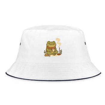Grenouille consciente avec thé et bâtonnets d’encens - Bob - blanc/marine - Devant