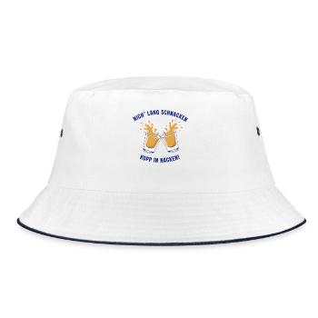 Nordischer Trinkspruch: Nich lang schnacken... - Bucket Hat - Weiß/Navy - Vorne