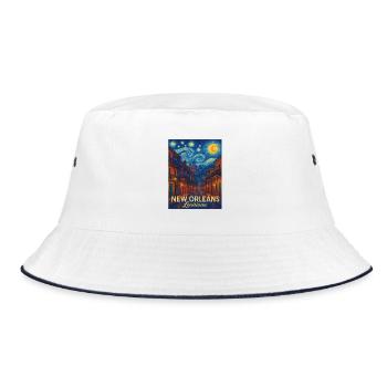 New Orleans, Louisiana - Bucket Hat - white/navy - Front