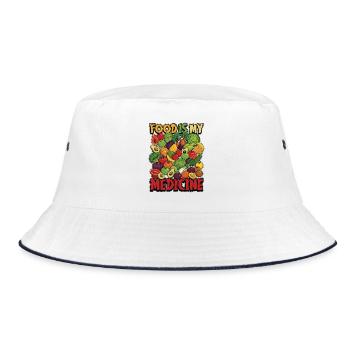 Nutritionist Food Is My Medicine Nutritional Coach - Bucket Hat - white/navy - Front