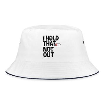 Denglisch Lustig I Hold That Not Out - Bucket Hat - Weiß/Navy - Vorne