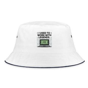 Früher habe ich mit Legenden gearbeitet Abschied Coworker Geschenk - Bucket Hat - Weiß/Navy - Vorne