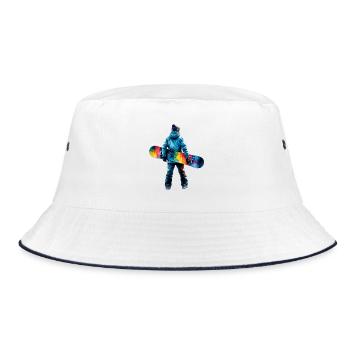 Color Explosion Snowboarders - Bucket Hat - white/navy - Front