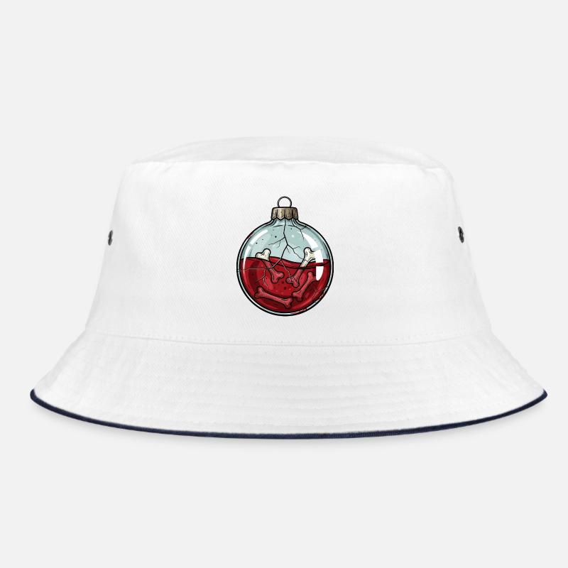 Gruselige Skelett Weihnachtskugel Horror Gothic Bucket Hat