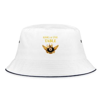 King of Pool – The Royal 8 Ball Design - Bucket Hat - Weiß/Navy - Vorne