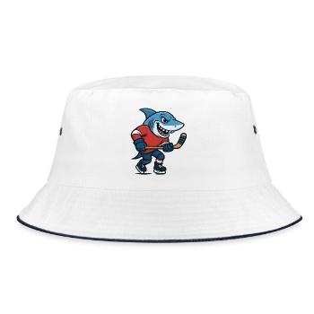 Haie Hockeyheld im Trikot - Bucket Hat - Weiß/Navy - Vorne