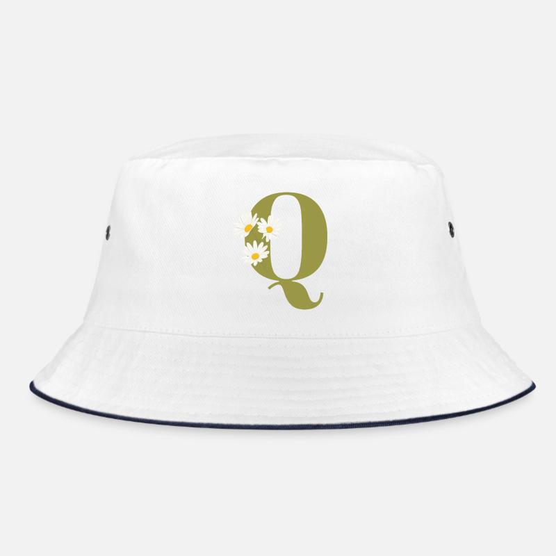 Buchstaben q grüne Gänseblümchen Bucket Hat