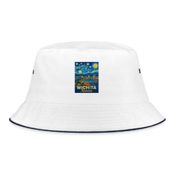 Wichita Kansas - Bucket Hat - Weiß/Navy - Vorne