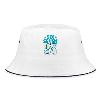 67 Pixel Flash Retro - Bucket Hat - white/navy - Front
