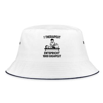 witziger physio spruch therapeut gigapeut - Bucket Hat - Weiß/Navy - Vorne