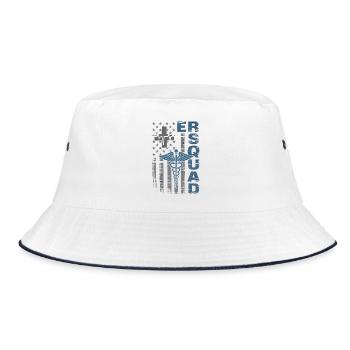 Caduceus Emergency Crest - Bucket Hat - white/navy - Front