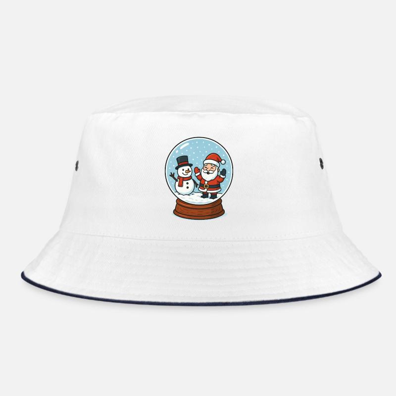 Snow Globe Magic: Santa & Snowman Bucket Hat