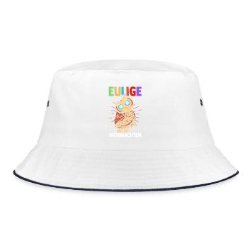 Weihnachtsmann Eule Weihnachtszeit Weihnachts - Bucket Hat - Weiß/Navy - Vorne