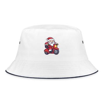 Weihnachtsmann Lustig Fahrzeug - Bucket Hat - Weiß/Navy - Vorne