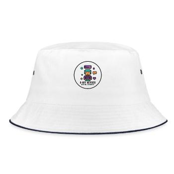 Pixel Gamer Retro 8-Bit Gaming Kult - Bucket Hat - white/navy - Front