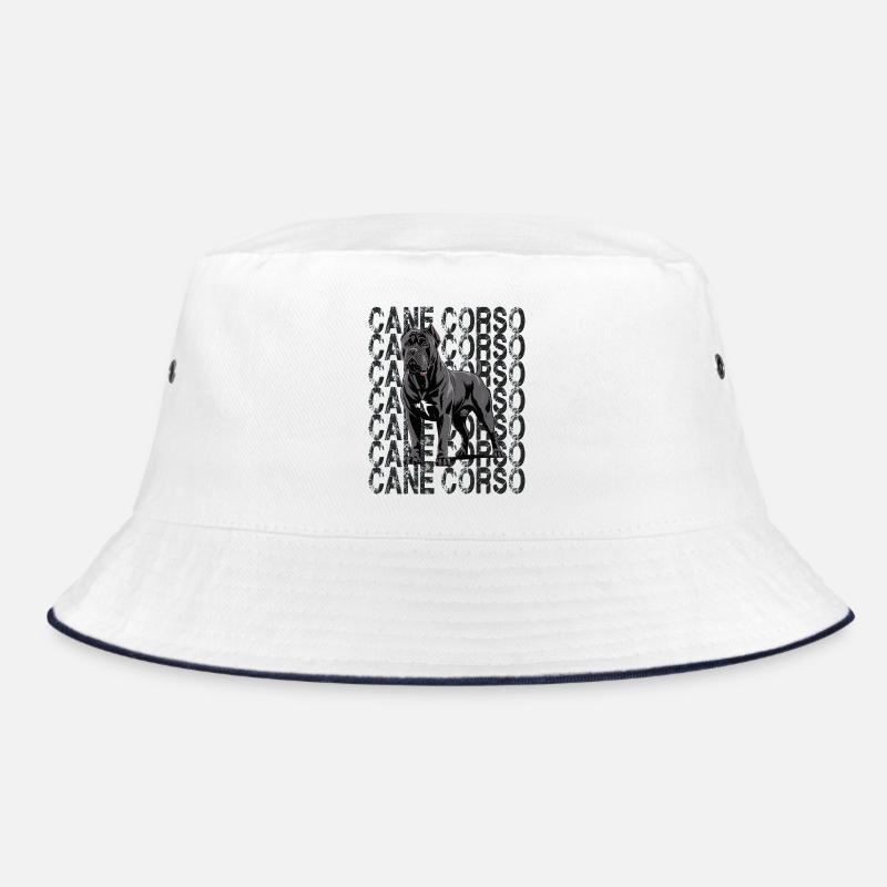 Cane Corso Liebhaber Design - Bucket Hat - Weiß/Navy