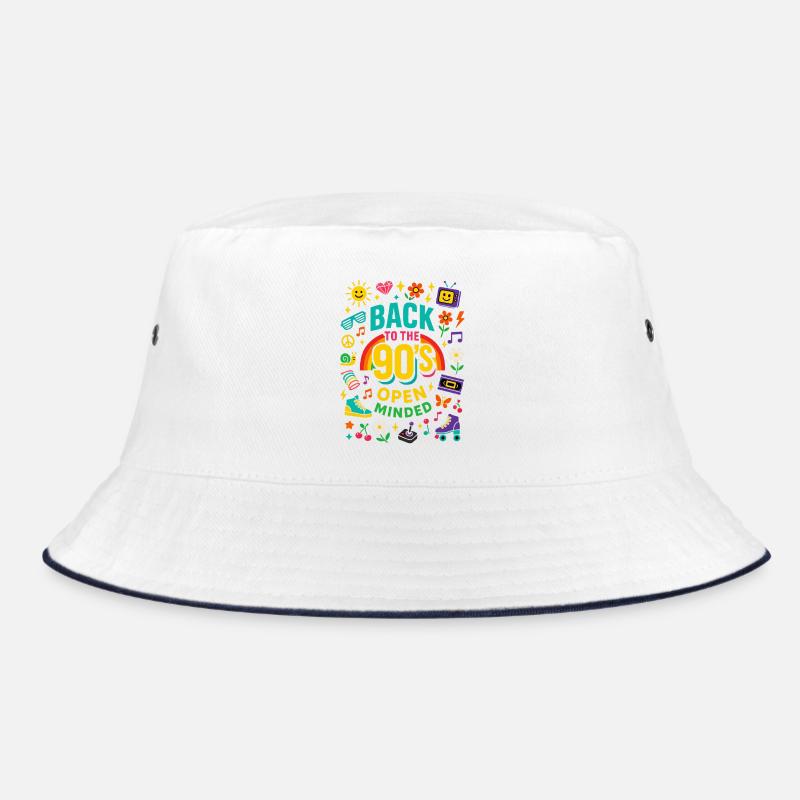 Back To The 90's Open Minded Nostalgia Vibes Bucket Hat