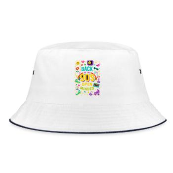 Back To The 90'S Open Minded - Bucket Hat - white/navy - Front
