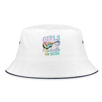 Girls Trip Nashville 2026 - Bucket Hat - white/navy - Front
