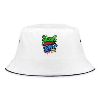 Bloom Mode On Streetwear Look Now Bloom - Bucket Hat - white/navy - Front