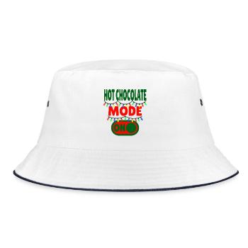Hot Chocolate Mode ON - Bucket Hat - white/navy - Front
