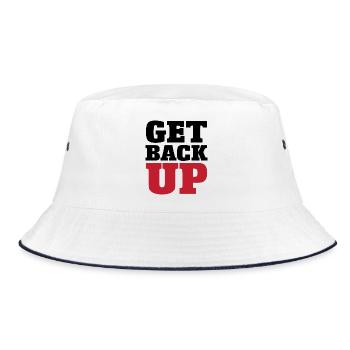 Judo Graphic Get Back Up - Bucket Hat - white/navy - Front