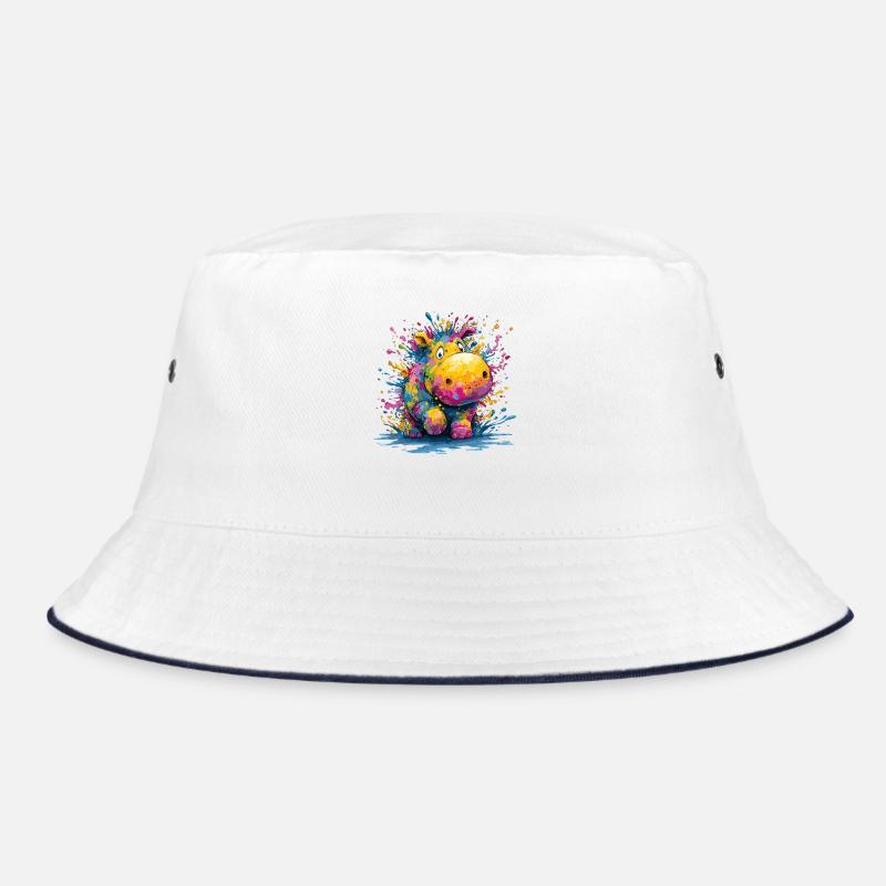 Design coloré de l’hippopotame tombant - Bob - blanc/marine