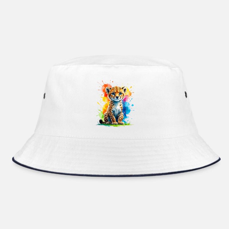 Colorful Cheetah Cub Splash Bucket Hat
