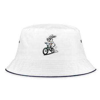 Un lapin en BMX avec des lunettes de soleil - Bob - blanc/marine - Devant