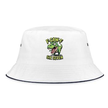 F Caw F Six Seven Dino Tee - Bucket Hat - white/navy - Front