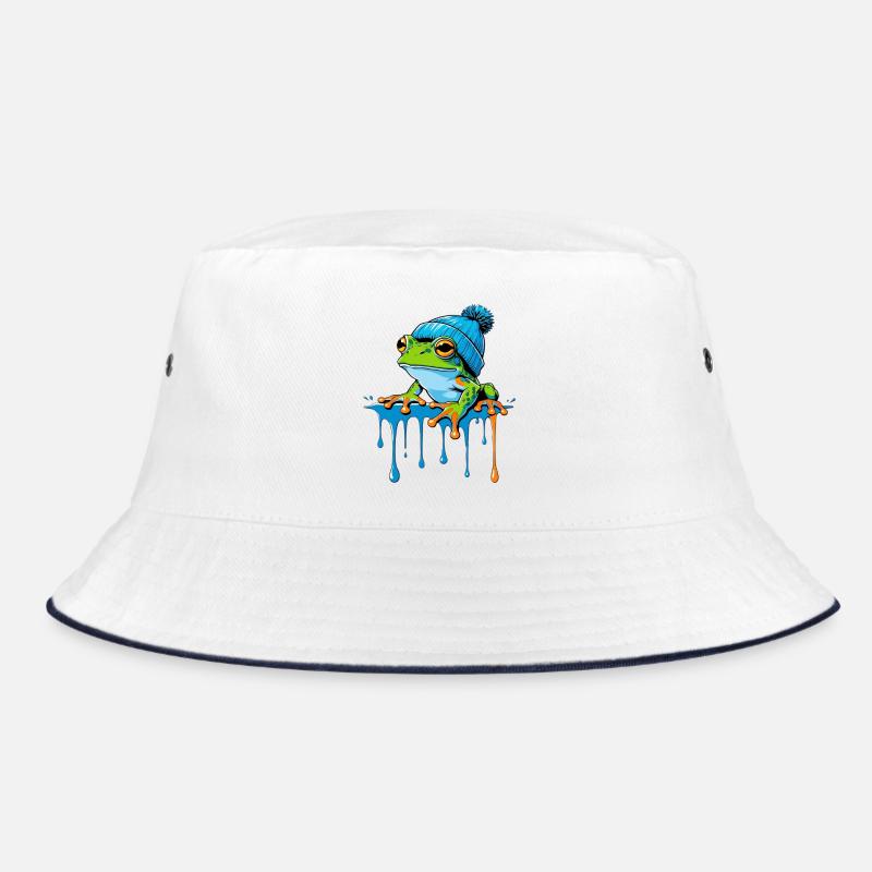 Grenouille avec bonnet bleu Bob