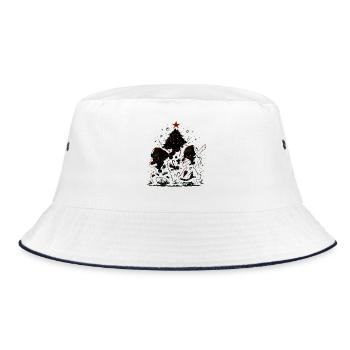 Dabbing Santa, Couple Shirt, Funny - Bucket Hat - white/navy - Front