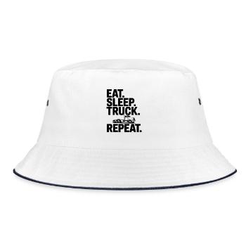 Eat. Sleep. Truck. Repeat. - Bucket Hat - white/navy - Front