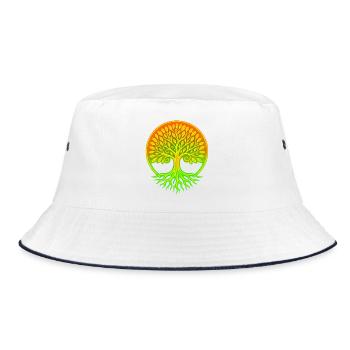 Tree of Life in the Rainbow Circle - Bucket Hat - white/navy - Front