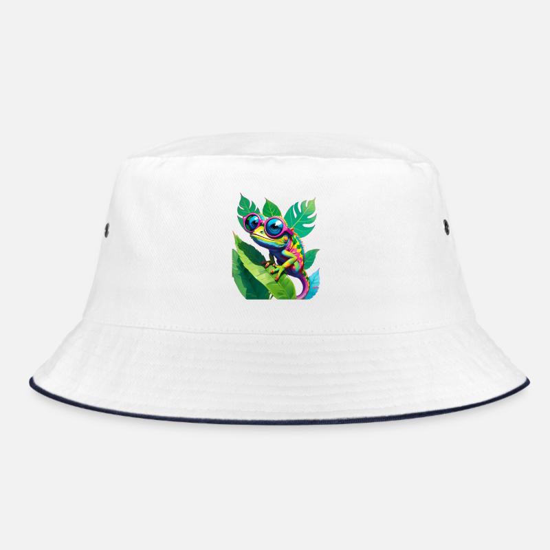 Neon Chamäleon Brille Bucket Hat