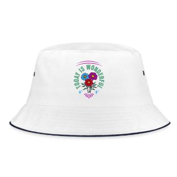 Motivation Today is wonderful - Bucket Hat - white/navy - Front