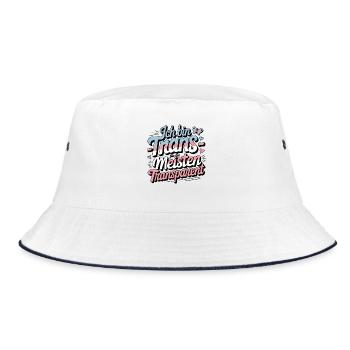 Ich Bin Trans Für Die Meisten Transparent - Bucket Hat - Weiß/Navy - Vorne