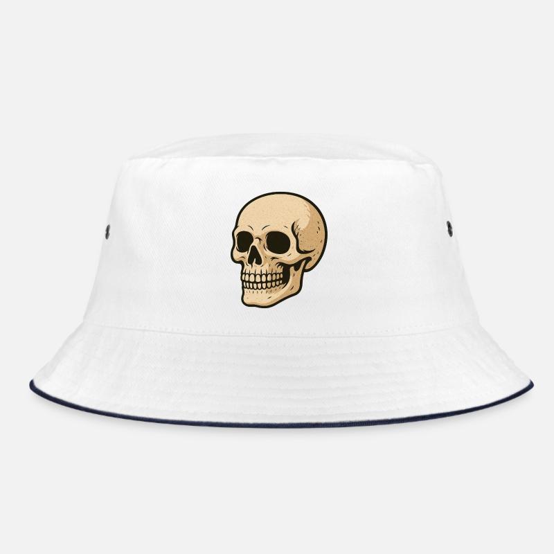 Sepia Schädel Illustration Bucket Hat