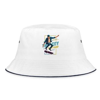 Urban Skate Action Neonstreet Style Design - Bucket Hat - Weiß/Navy - Vorne